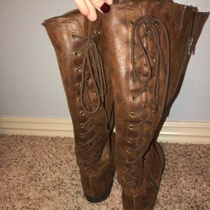 Tall brown boots